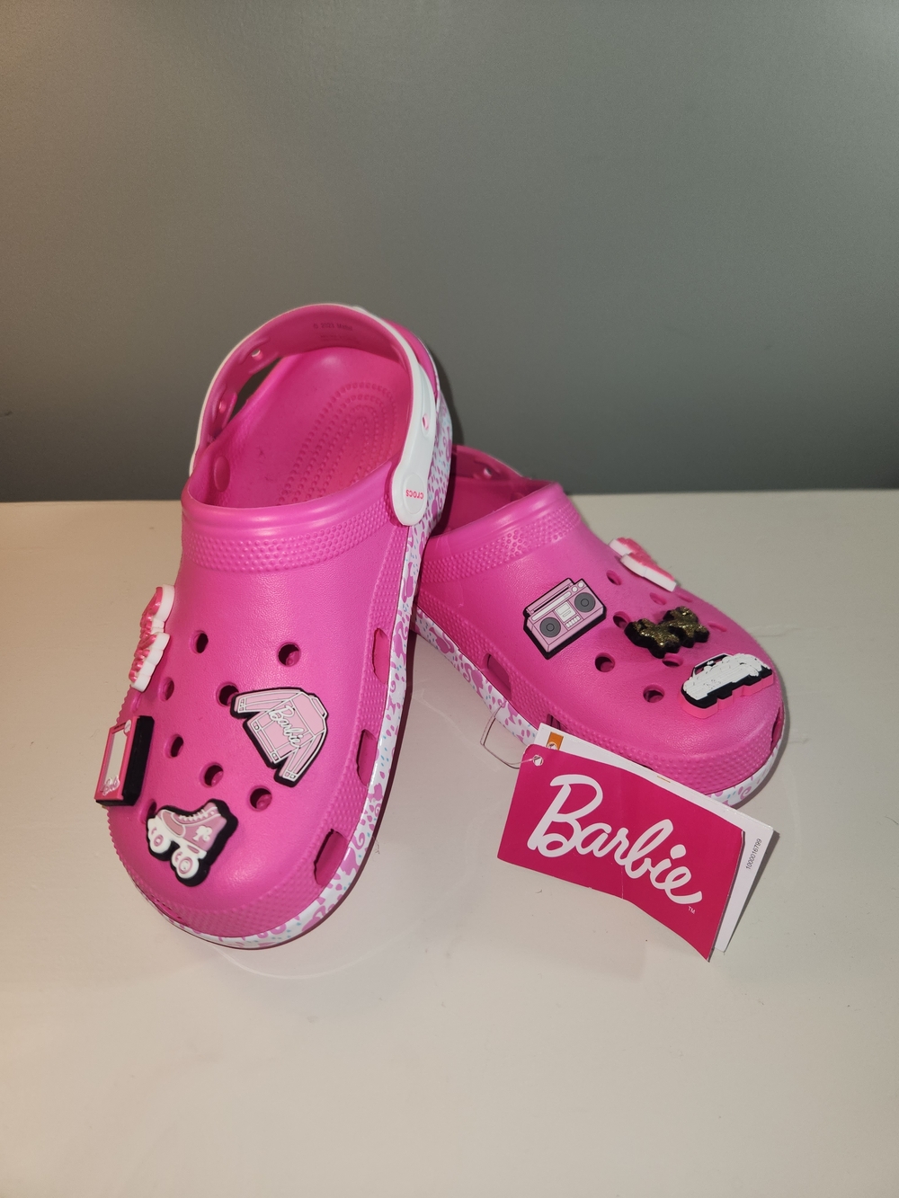 Barbie Bright Pink Crocs with Charms